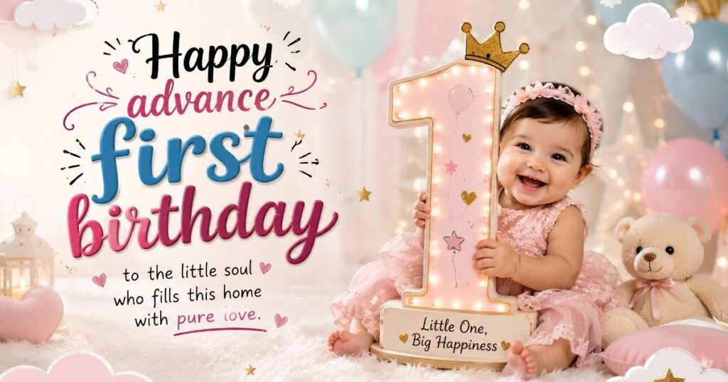 Advance 1st Birthday Wishes for Baby