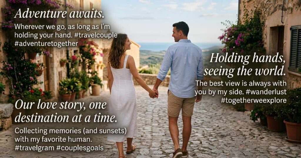 Cute Couple Travel Captions for Holding Hands
