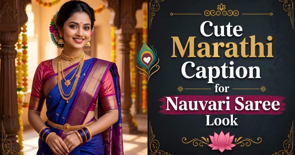 Cute Marathi Caption for Nauvari Saree Look