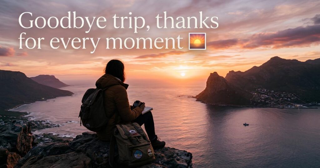 Emotional Captions for the End of a Trip