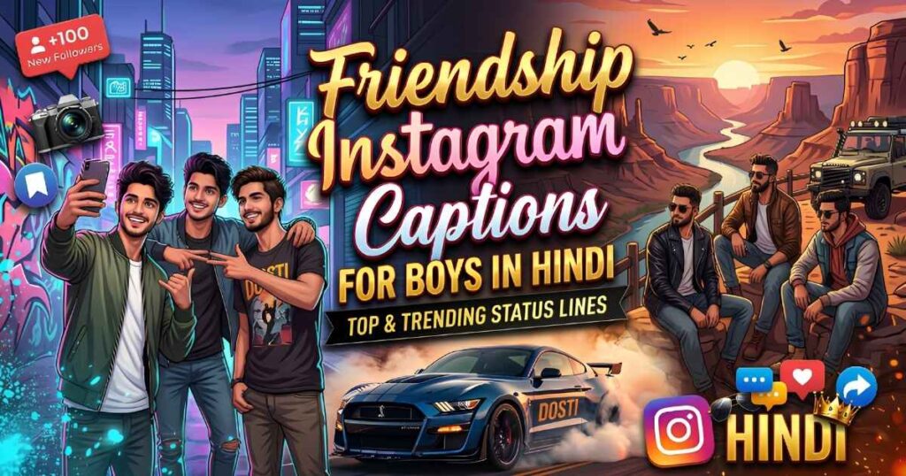 Friendship Instagram Captions For Boys in Hindi