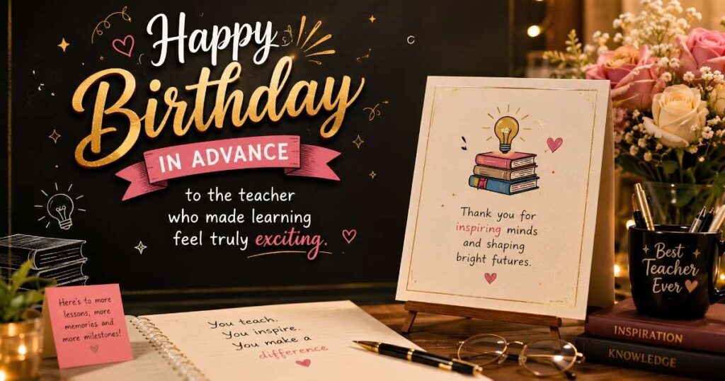Happy Birthday in Advance Message for Teacher