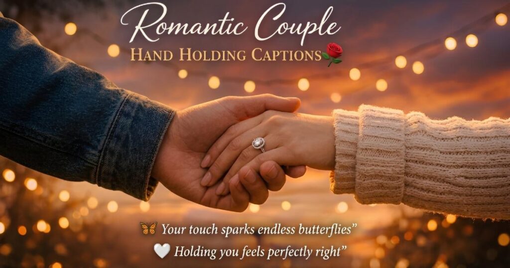 Romantic Couple Hand Holding Captions