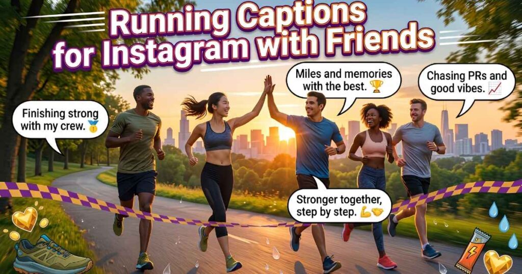 Running Captions for Instagram with Friends