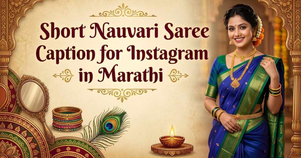 Short Nauvari Saree Caption for Instagram in Marathi